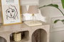 Hanah Home Consola Liva 120 - Mueble de Entrada o Salón con Puertas, 120x74x37 cm, color Mármol Travertino y Arenisca